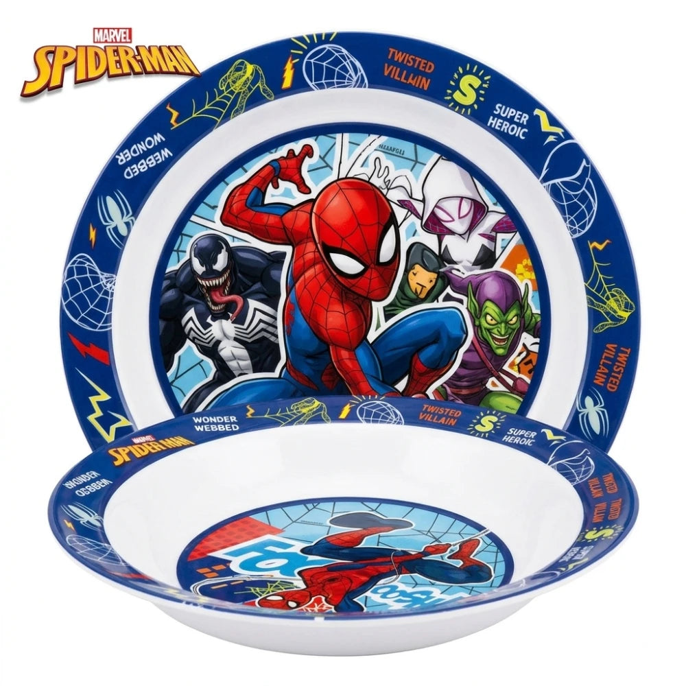 Set pappa Spider-Man 5 pezzi – piatto piano con Venom e Spider-Gwen, piatto fondo Fooosh