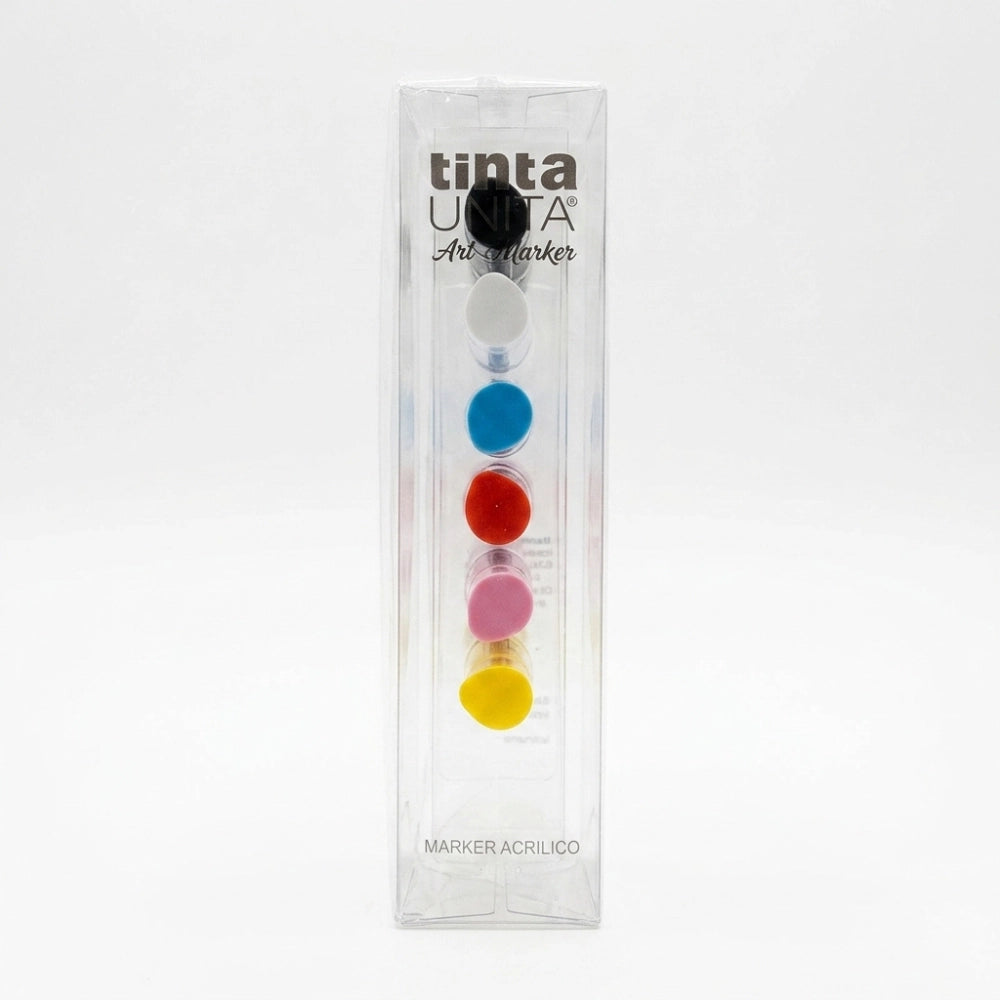 Set Art Marker Acrilici Tinta Unita con Basetta da Tavolo in Plexiglass – Multisuperficie
