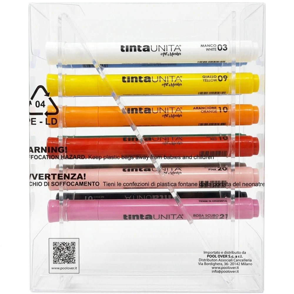 Set Art Marker Acrilici Tinta Unita con Basetta da Tavolo in Plexiglass – Multisuperficie