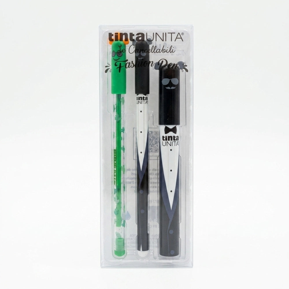 Penne Cancellabili Tinta Unita Fashion + 3 Refill Blu – Gift Pack
