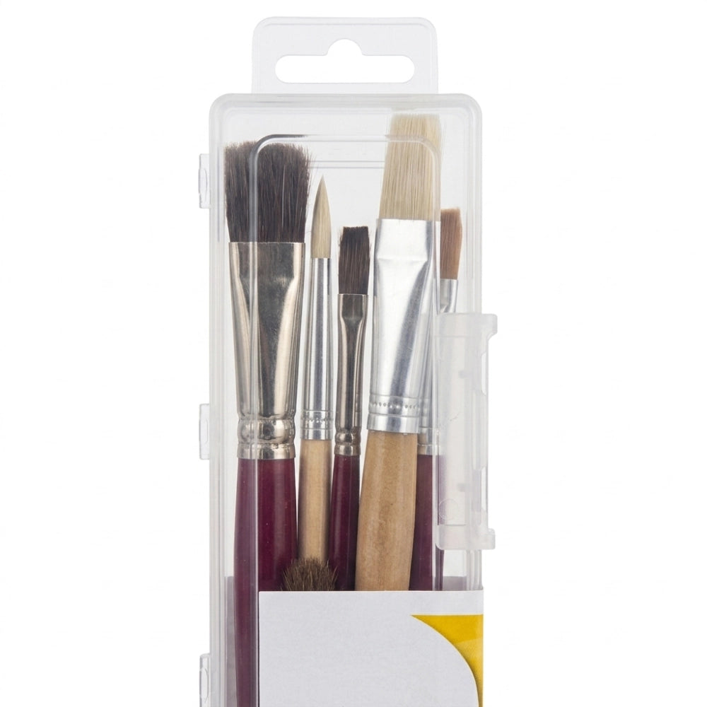 Set 10 Pennelli Tecniche Miste con Portapennelli – Fusto Lungo