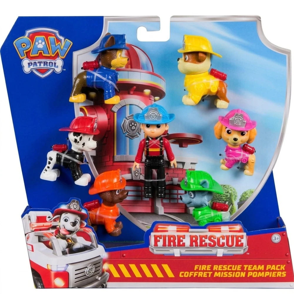 Paw Patrol Fire Rescue – Set 7 personaggi con Ryder, 3+ anni