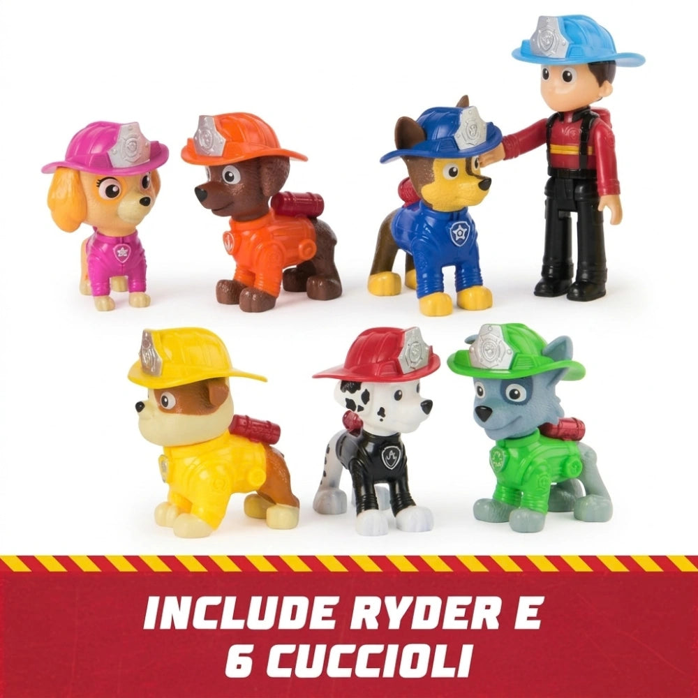 Paw Patrol Fire Rescue – Set 7 personaggi con Ryder, 3+ anni