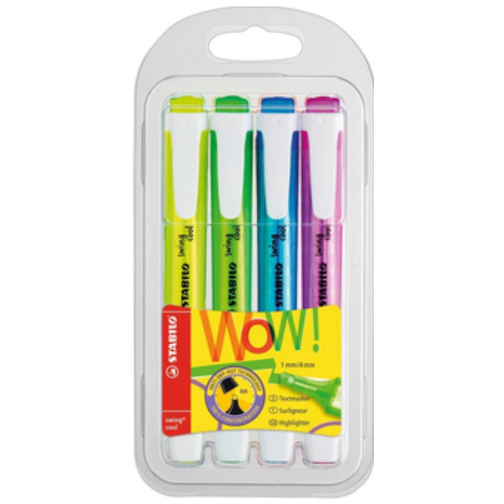 STABILO swing cool Fluo – Evidenziatore Astuccio da 4 o 6 Colori