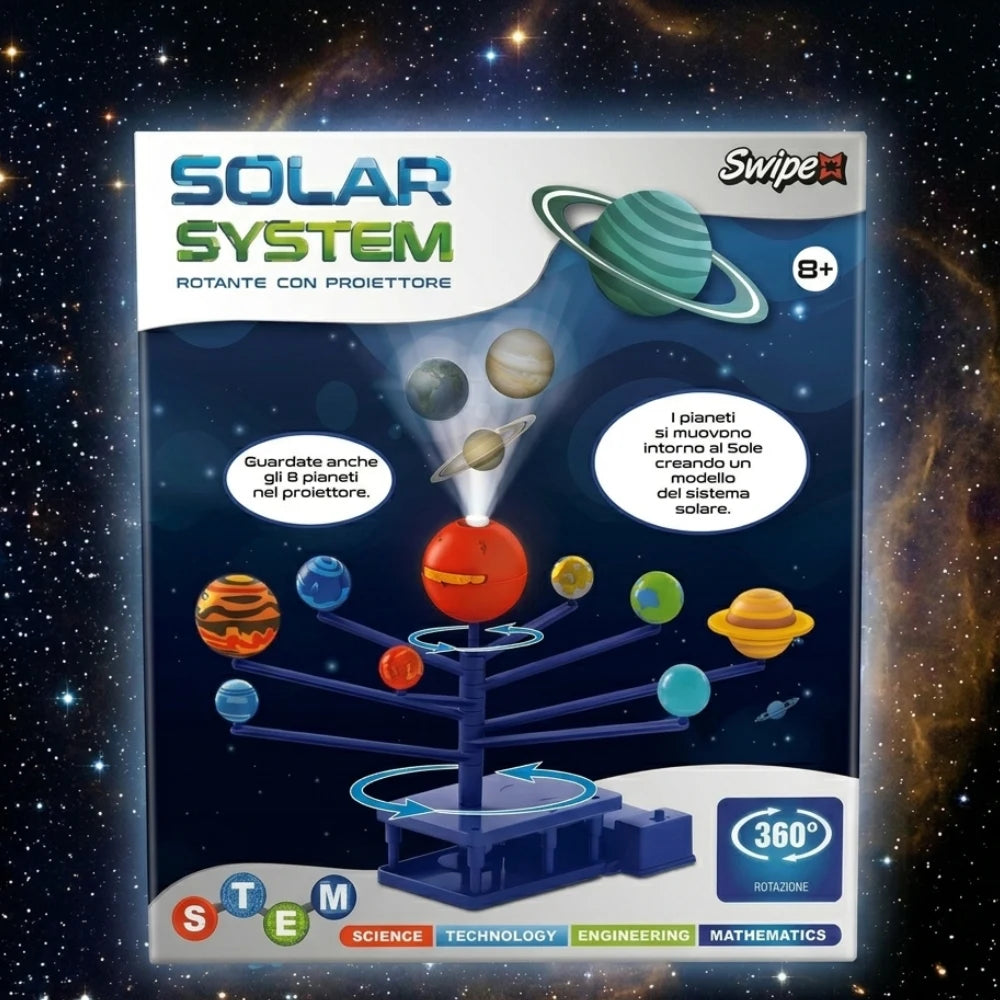 Sistema Solare Rotante con Proiettore Swipe — Gioco STEM 8+