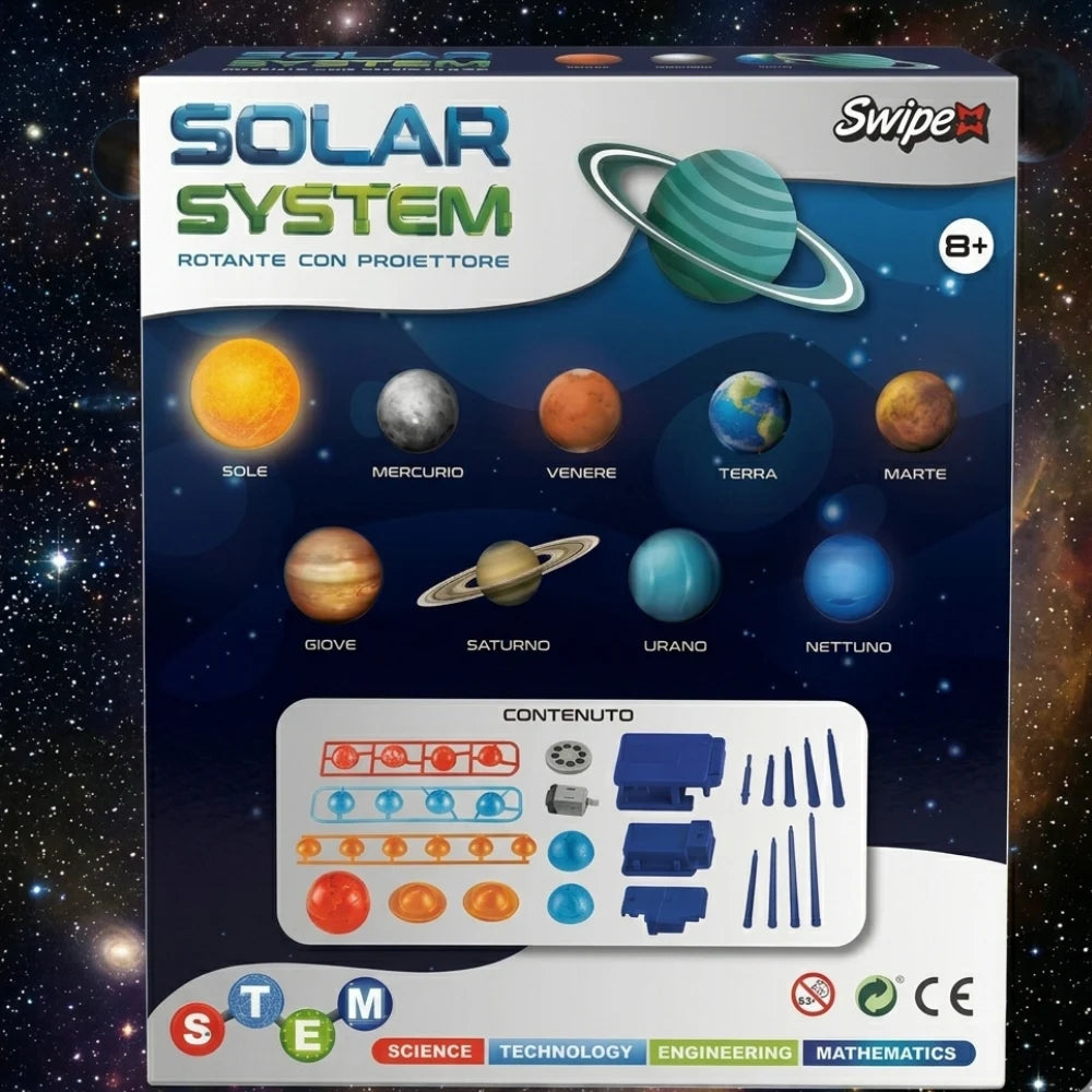 Sistema Solare Rotante con Proiettore Swipe — Gioco STEM 8+