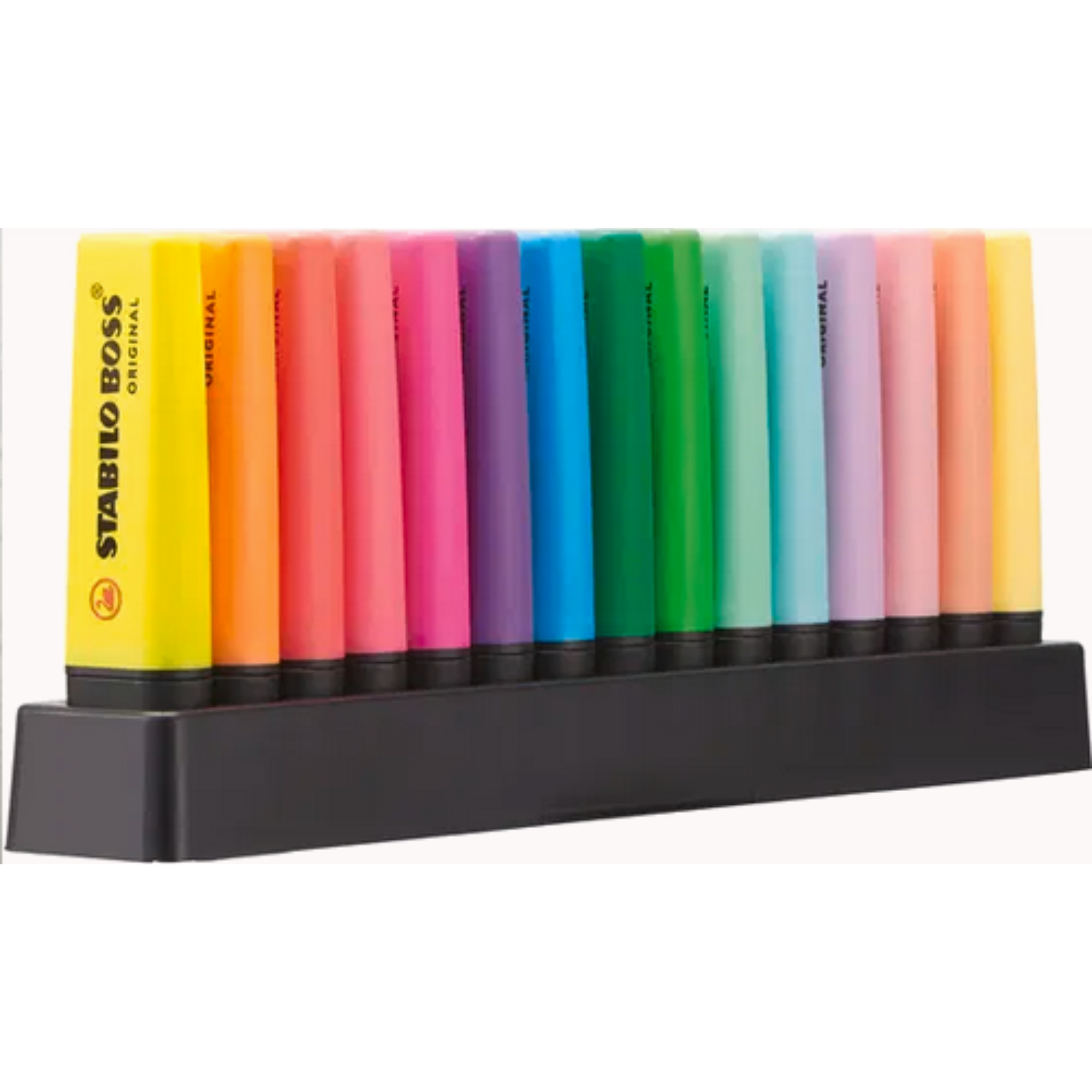 STABILO BOSS Desk Set 15 Colori – 8 Fluo + 7 Pastel, Made in Germany