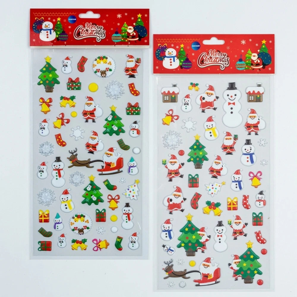 Puffy Decoration Merry Christmas – Set 2 confezioni stickers natalizi 3D 20 × 10 cm
