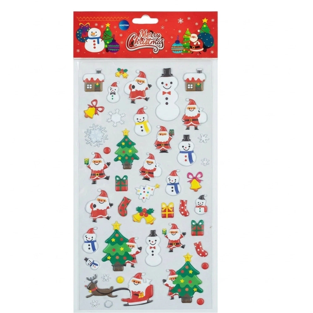 Puffy Decoration Merry Christmas – Set 2 confezioni stickers natalizi 3D 20 × 10 cm