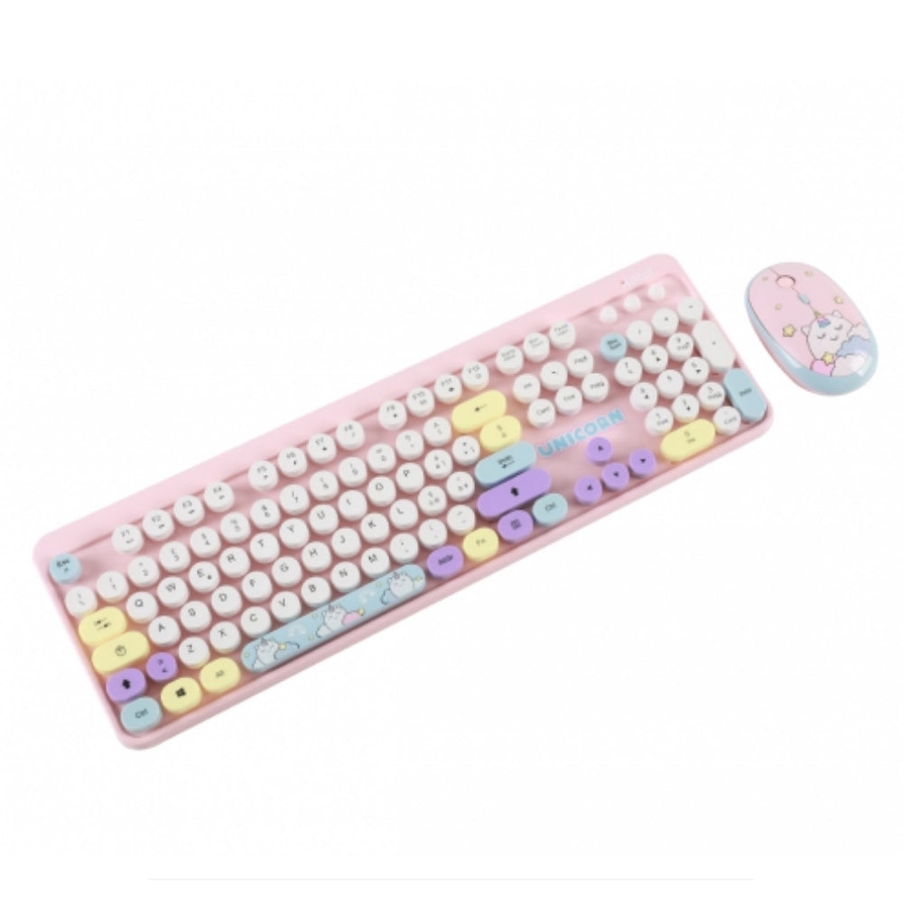 Tastiera + Mouse Wireless iTotal – Set Kawaii Unicorno