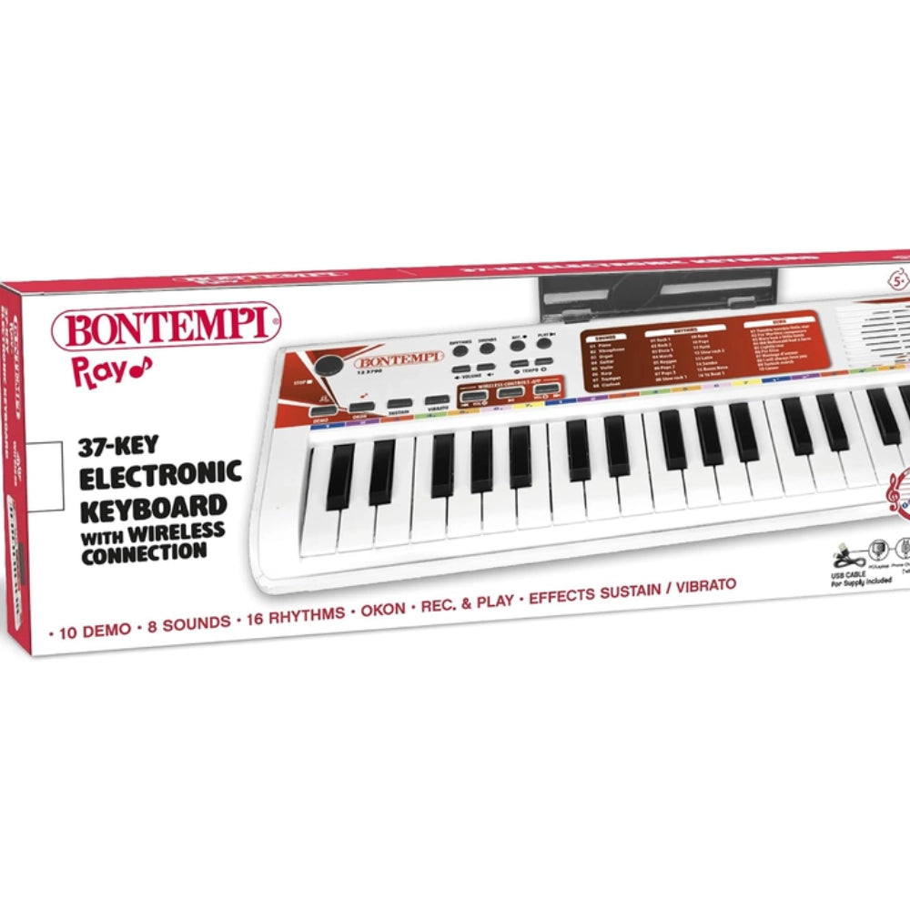Bontempi Tastiera elettronica 37 tasti wireless bianca