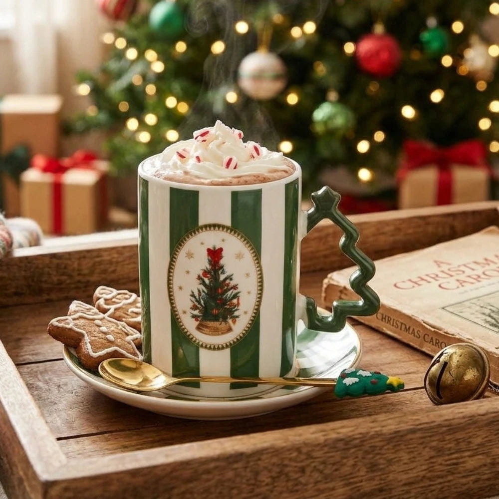 Tazza natalizia con cucchiaino in confezione regalo