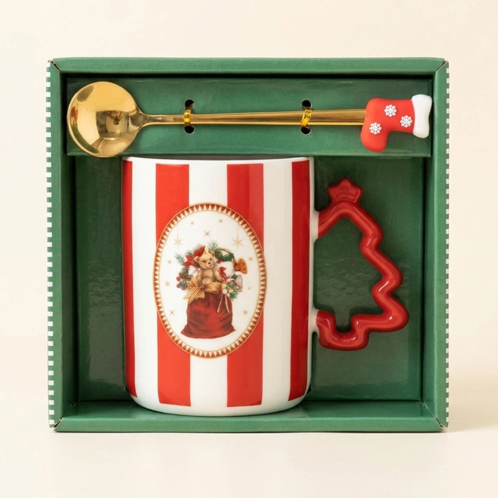 Tazza natalizia con cucchiaino in confezione regalo