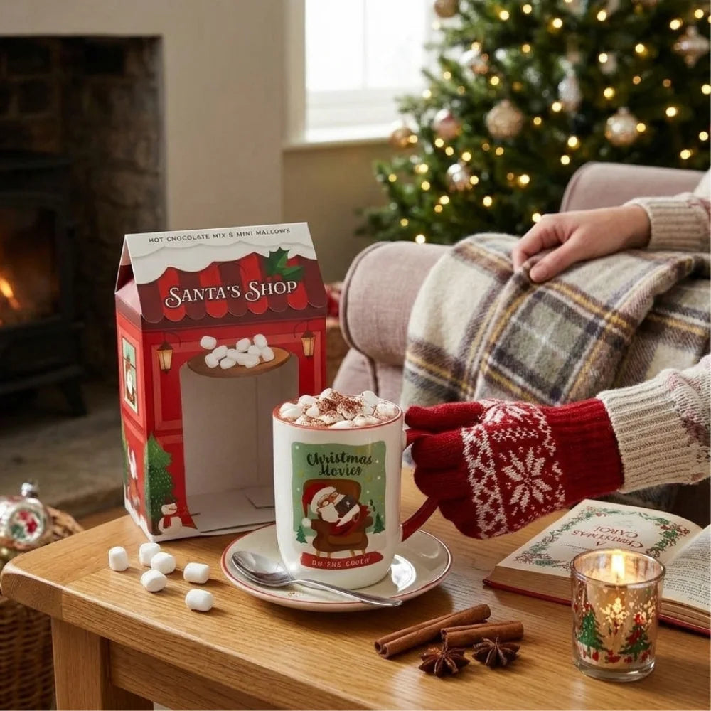 Set tazza natalizia con cioccolata e marshmallow Santa’s Shop 45 g