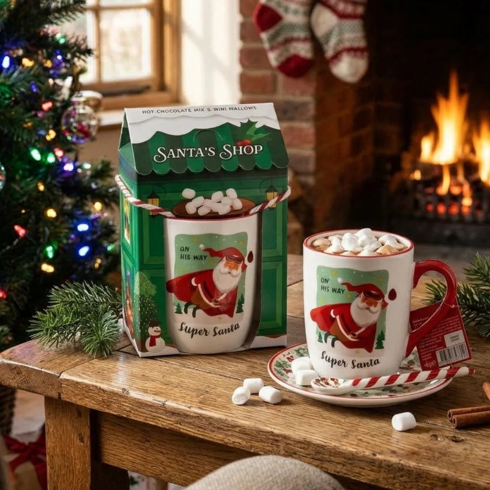 Set tazza natalizia con cioccolata e marshmallow Santa’s Shop 45 g