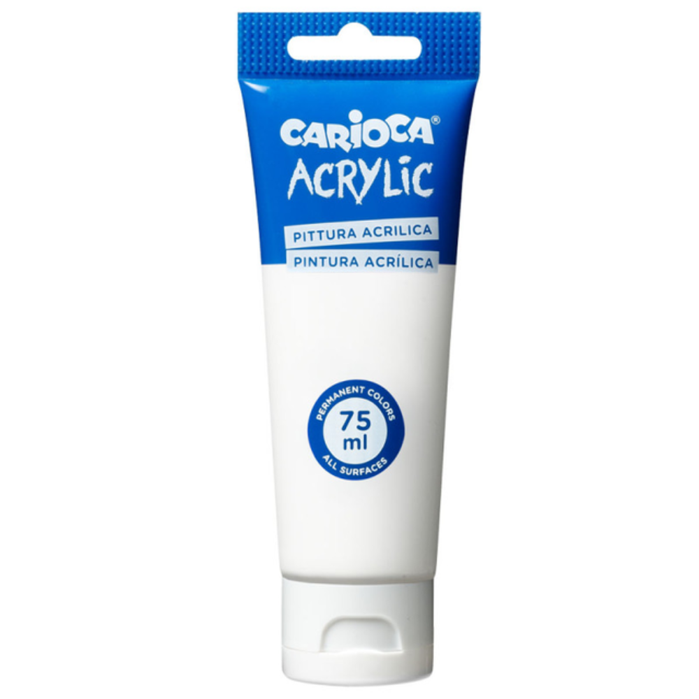 Pittura Acrilica Carioca Acrylic 75ml Bianco – colori permanenti tutte le superfici