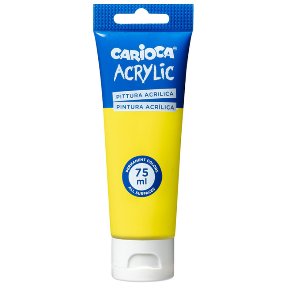 Pittura Acrilica Carioca Acrylic 75ml Giallo Primario – colori permanenti tutte le superfici