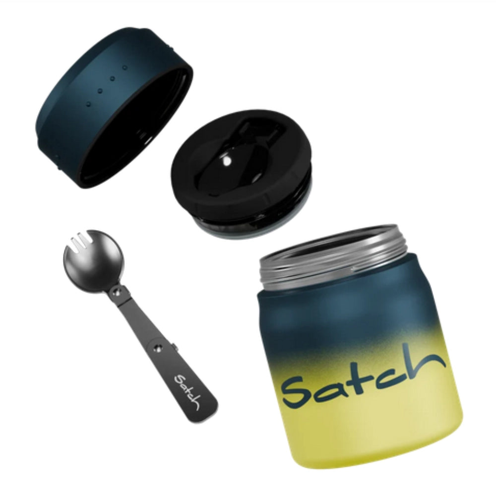 Thermo Lunchbox Satch Blue Graffiti – 500ml con Forchetta-Cucchiaio