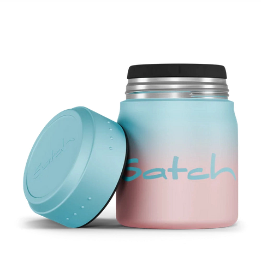 Thermo Lunchbox Satch Light Blue Graffiti – 500ml con Forchetta-Cucchiaio