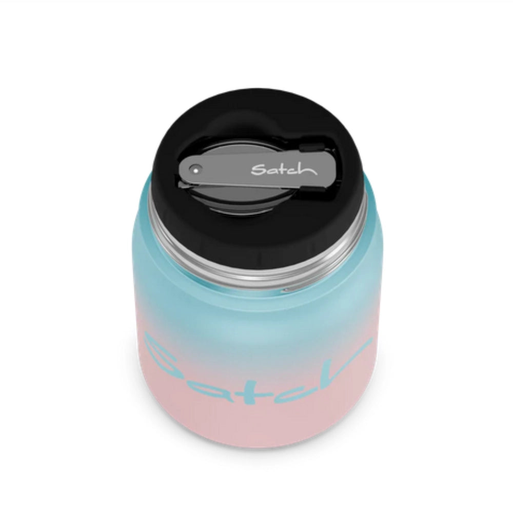 Thermo Lunchbox Satch Light Blue Graffiti – 500ml con Forchetta-Cucchiaio