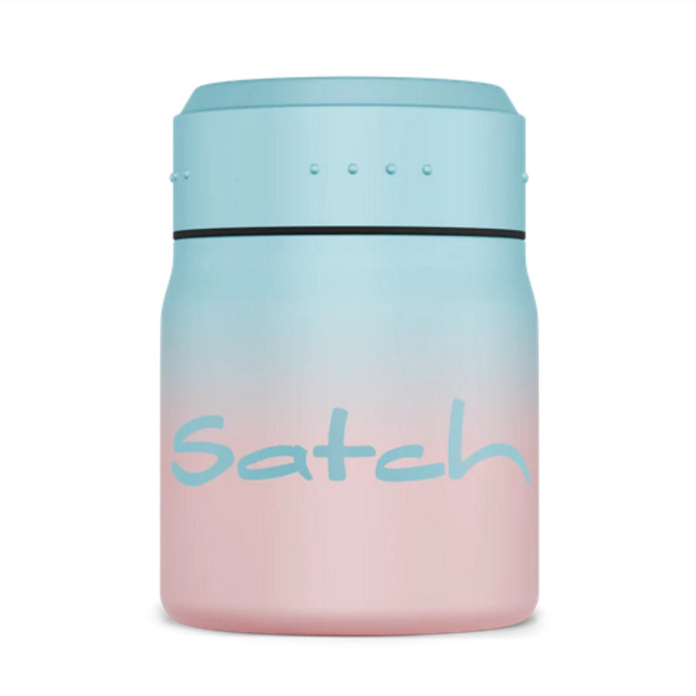 Thermo Lunchbox Satch Light Blue Graffiti – 500ml con Forchetta-Cucchiaio