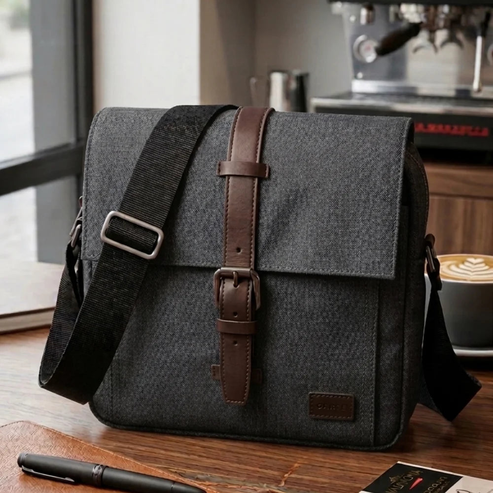 Tracolla Mini Messenger Comix Campus Grigio - Borsa Compatta per Ufficio e Tempo Libero