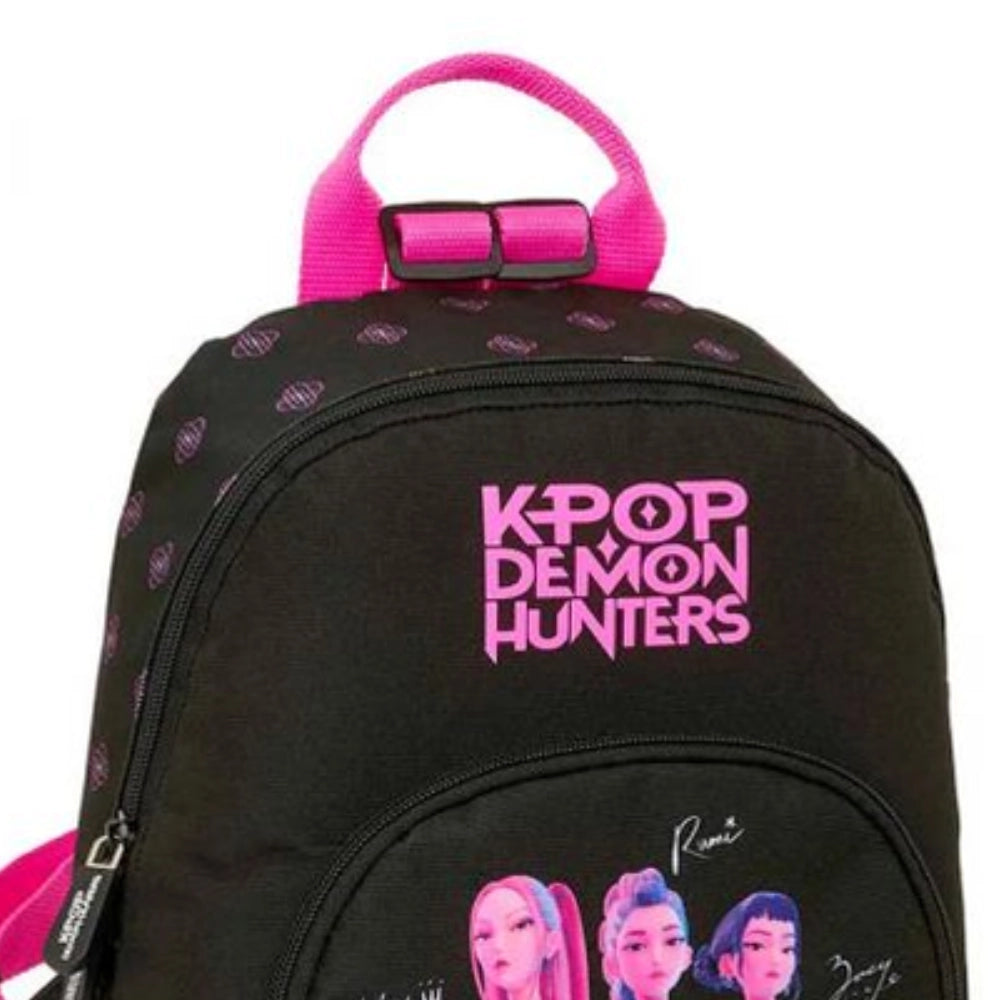 Mini Zaino Asilo K-Pop Demon Hunters "Huntrix" Nero e Rosa – Safta