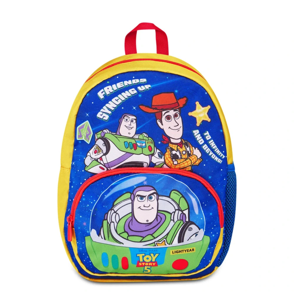 Seven Zaino Asilo Toy Story 5 – fronte con Buzz Lightyear e Woody, scritta Friends Syncing Up