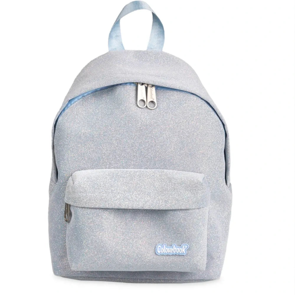 Zaino Colourbook Glitter Azzurro Standard + Astuccio – Split Collection 23L