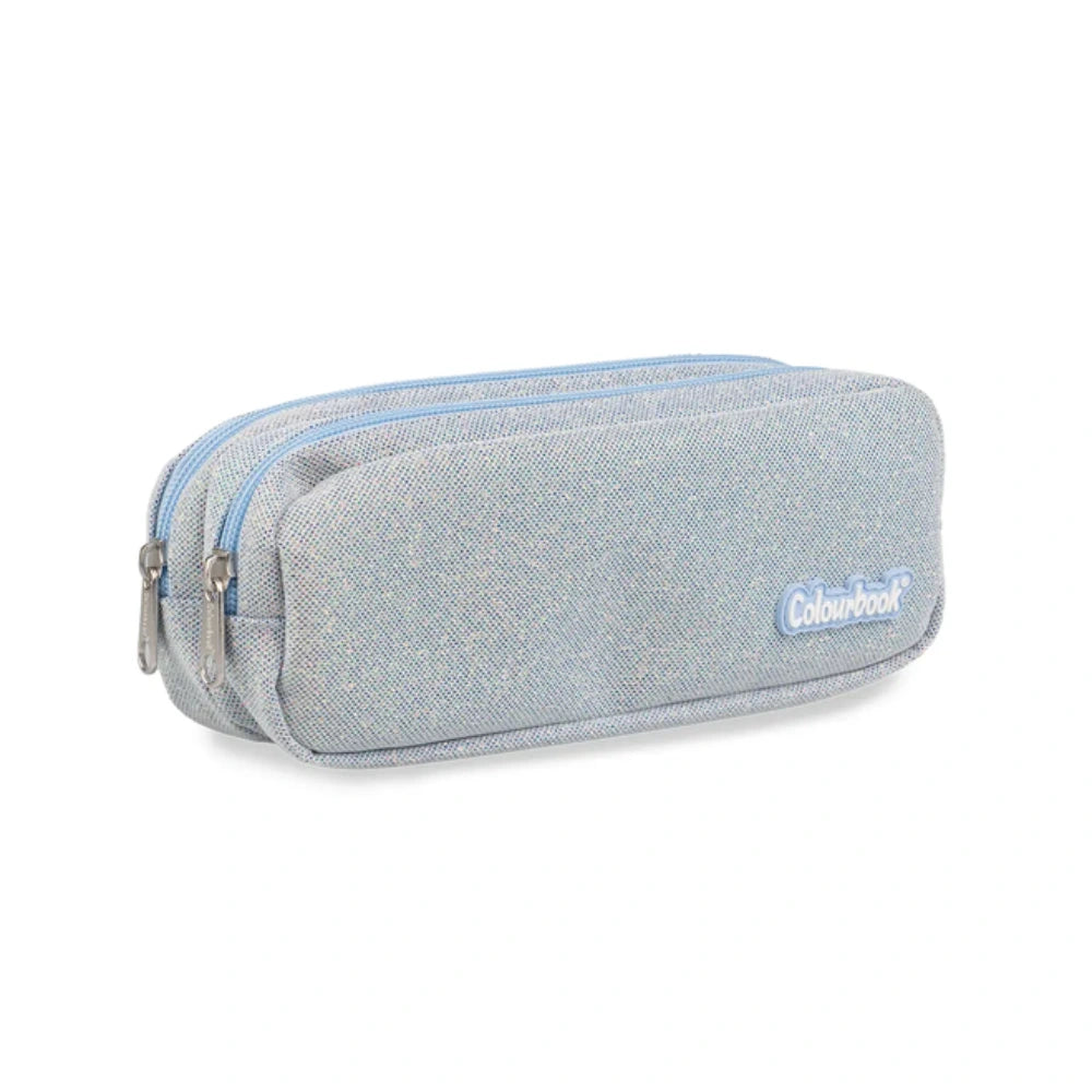 Zaino Colourbook Glitter Azzurro Standard + Astuccio – Split Collection 23L