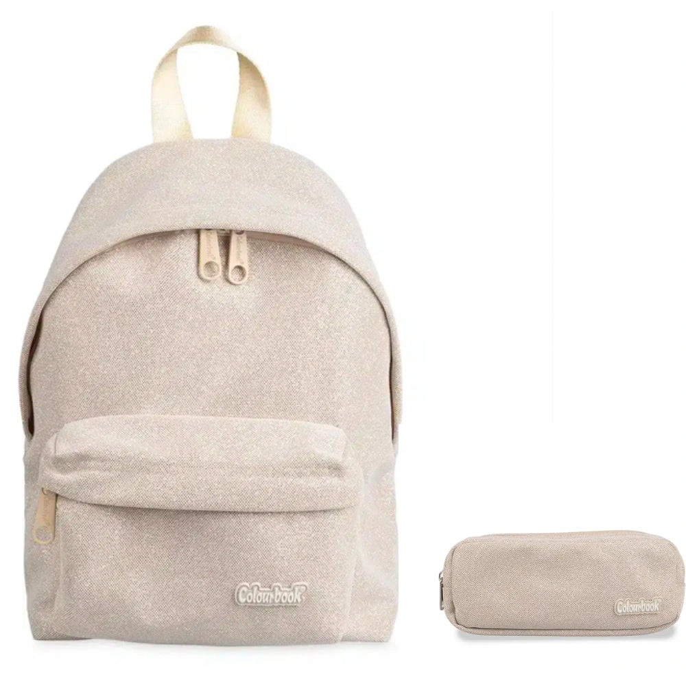 Zaino Colourbook Glitter Oro Standard + Astuccio – Split Collection 23L