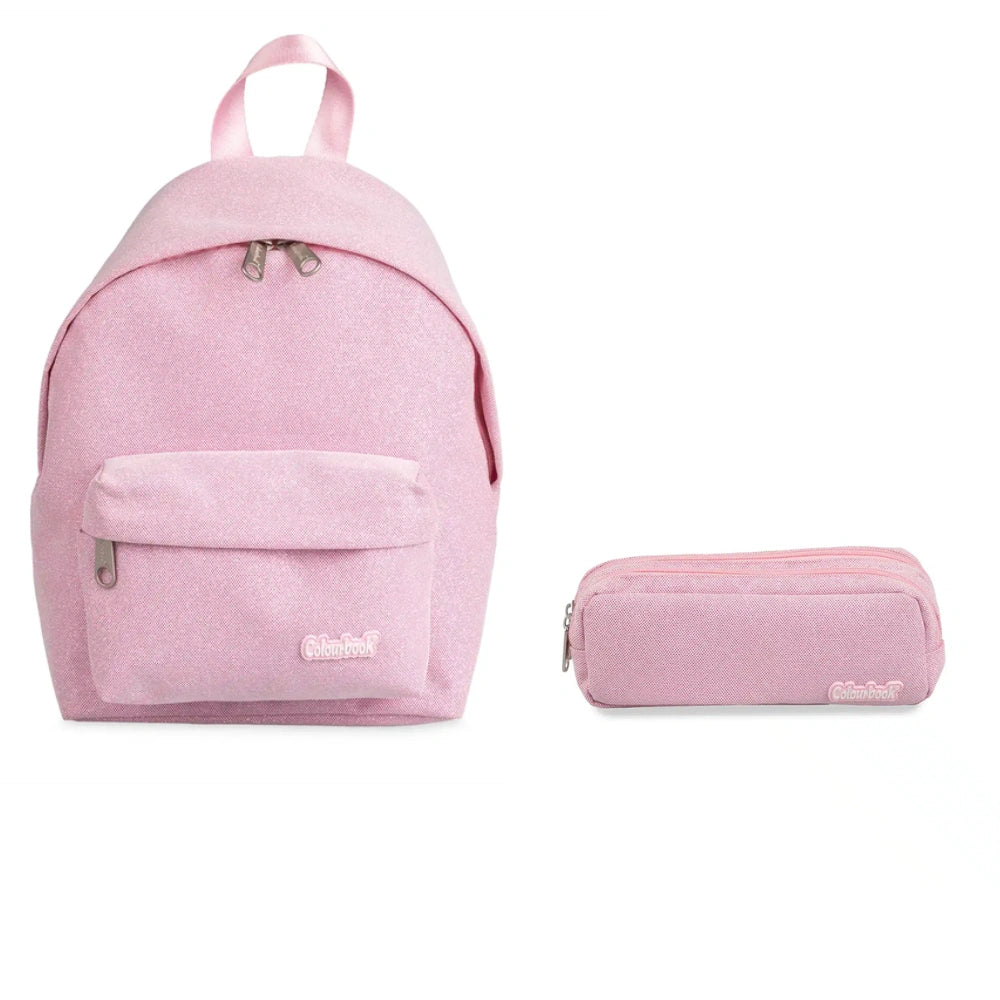 Zaino Colourbook Glitter Rosa Standard + Astuccio – Split Collection 23L