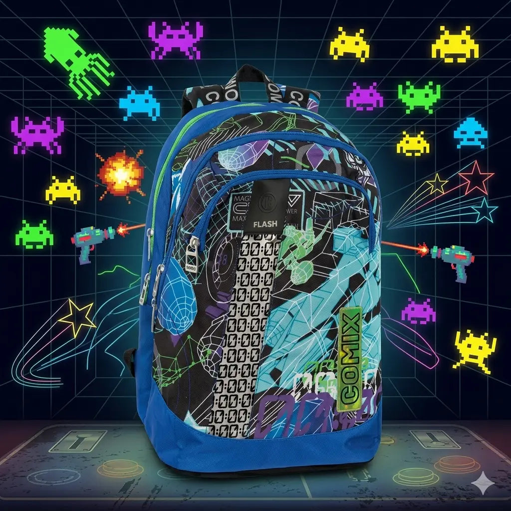 Zaino Organizzato Comix Flash Space – Barra LED + Fondo Rigido
