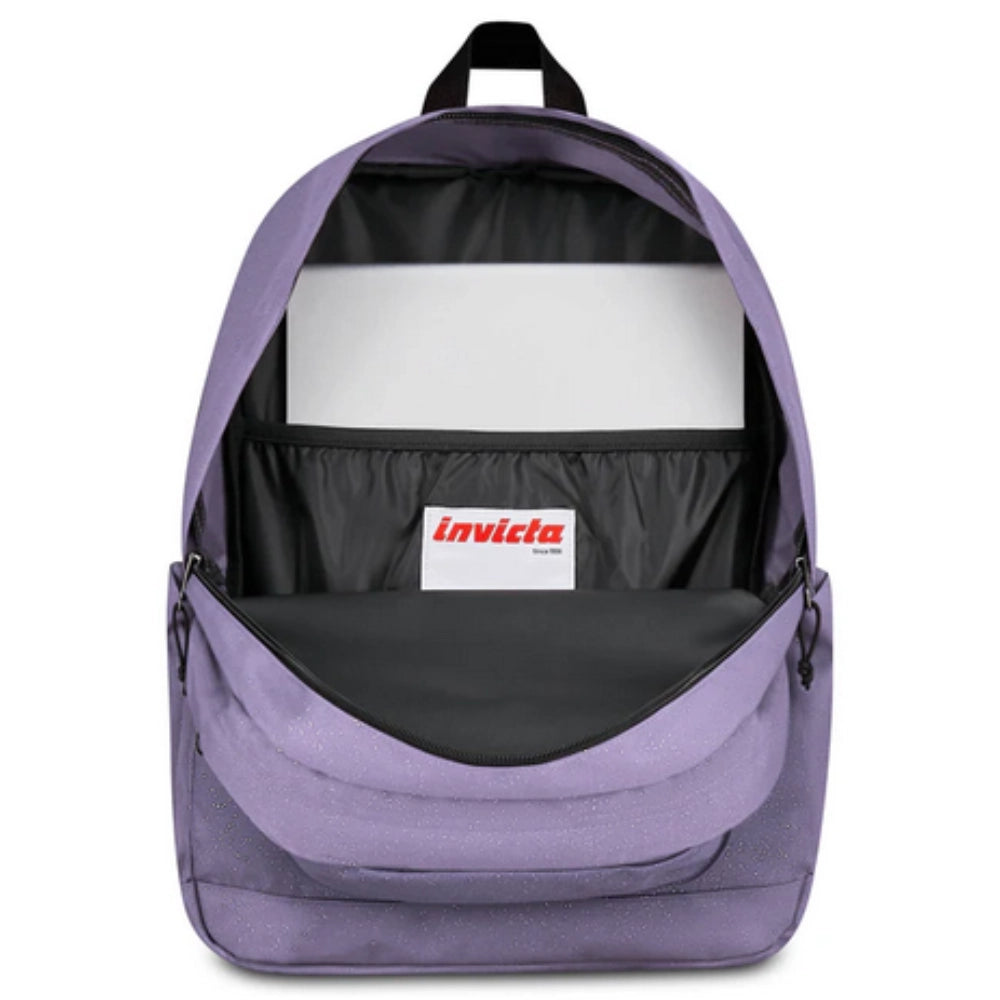 Zaino Invicta Jelek Shine 34L – Glicine Glitterato, Doppio Scomparto e Tasca PC 14"