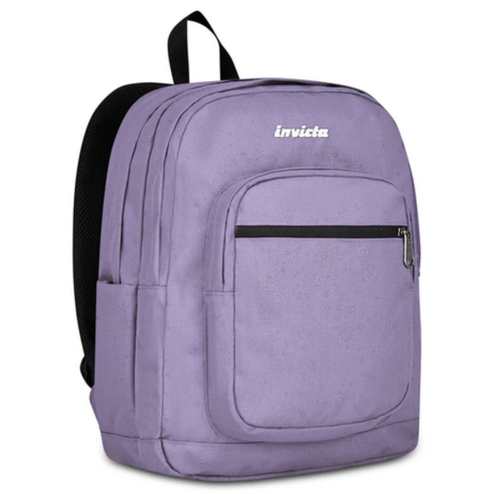 Zaino Invicta Jelek Shine 34L – Glicine Glitterato, Doppio Scomparto e Tasca PC 14"
