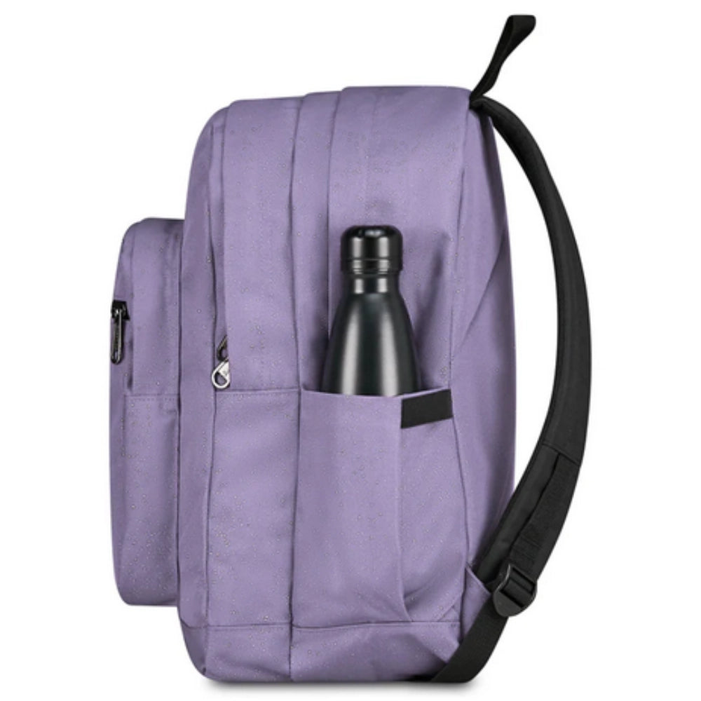 Zaino Invicta Jelek Shine 34L – Glicine Glitterato, Doppio Scomparto e Tasca PC 14"