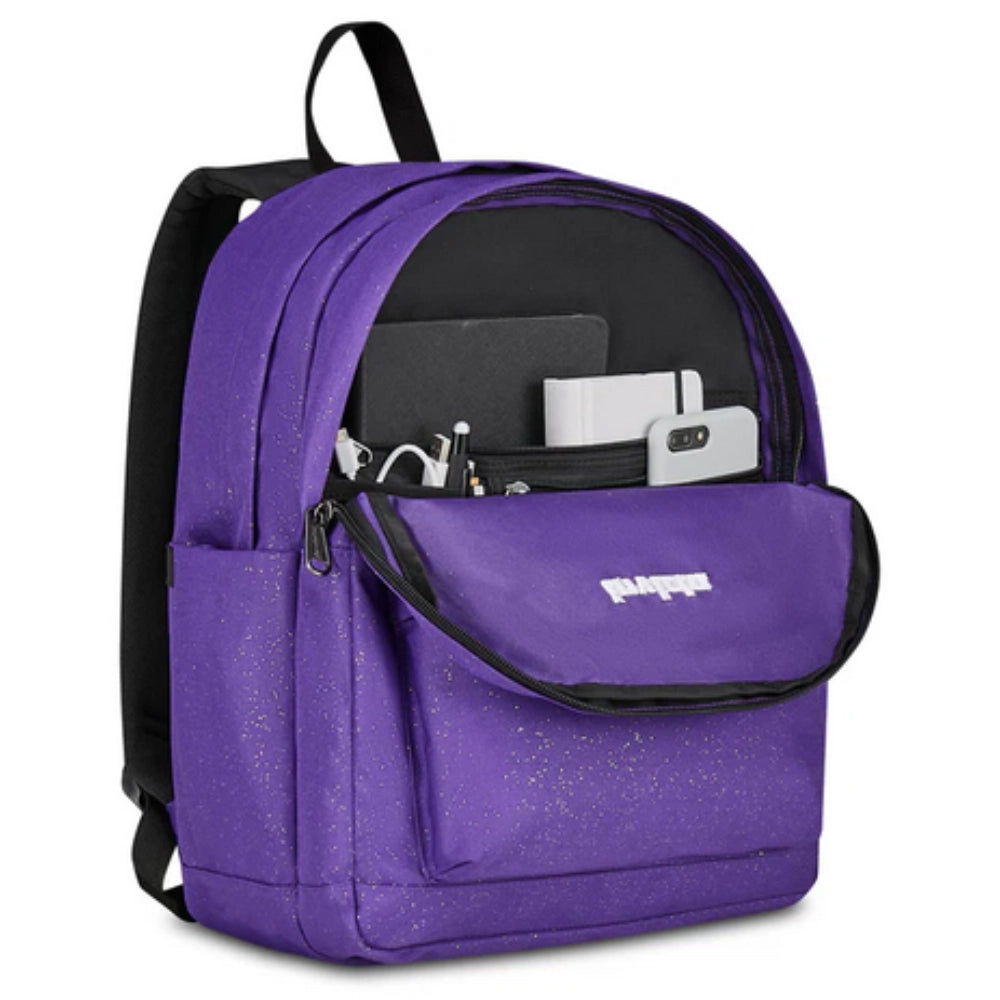 Zaino Invicta Lab Shine 27L – Viola Glitter, Doppio Scomparto e Tasca PC 14"
