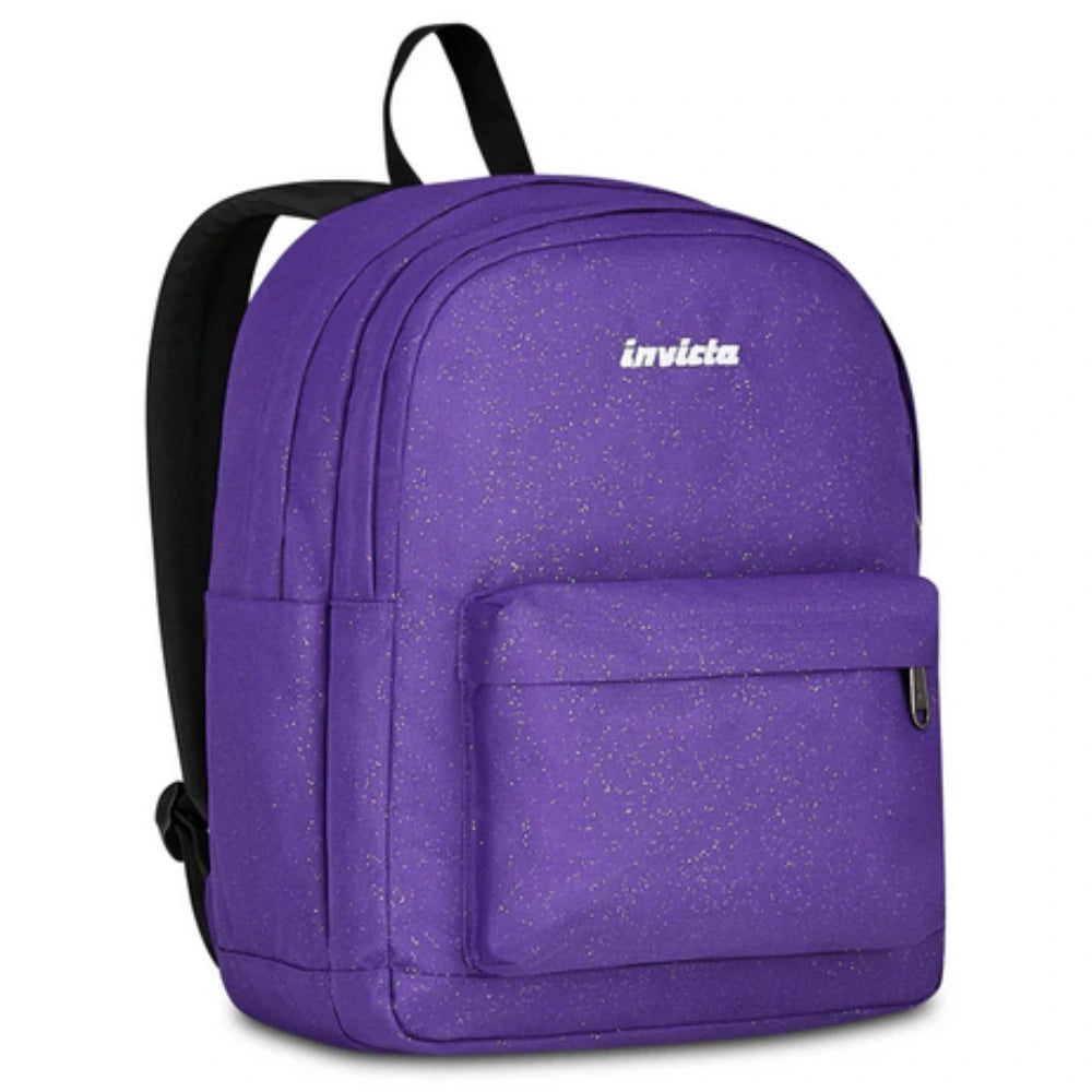Zaino Invicta Lab Shine 27L – Viola Glitter, Doppio Scomparto e Tasca PC 14"