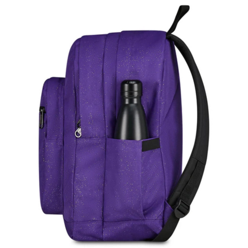 Zaino Invicta Jelek Shine 34L – Glitter Viola, Doppio Scomparto e Tasca PC 14"