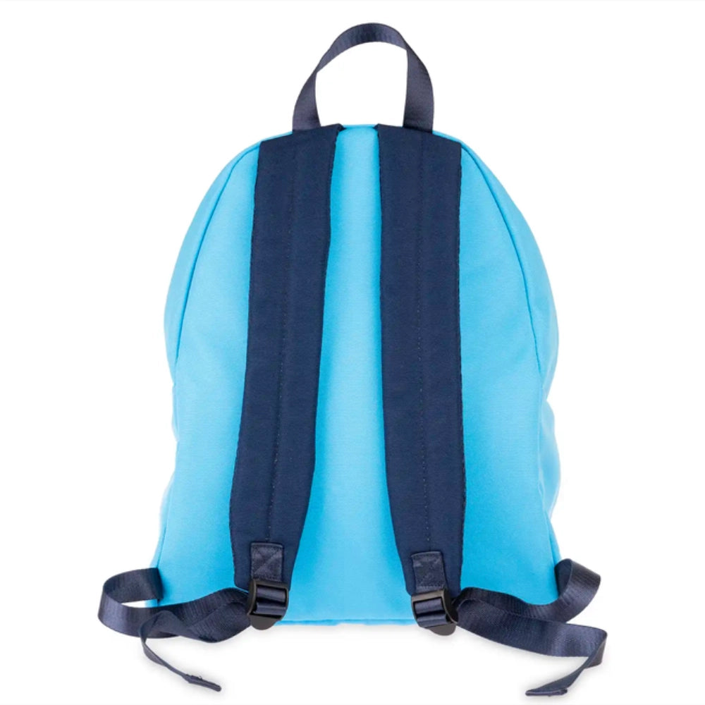 Zaino SSC Napoli azzurro Colourbook vista posteriore con spallacci imbottiti blu navy