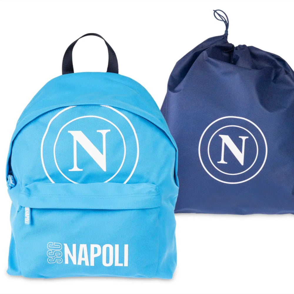 Zaino SSC Napoli azzurro Colourbook con sacca porta zaino blu in dotazione