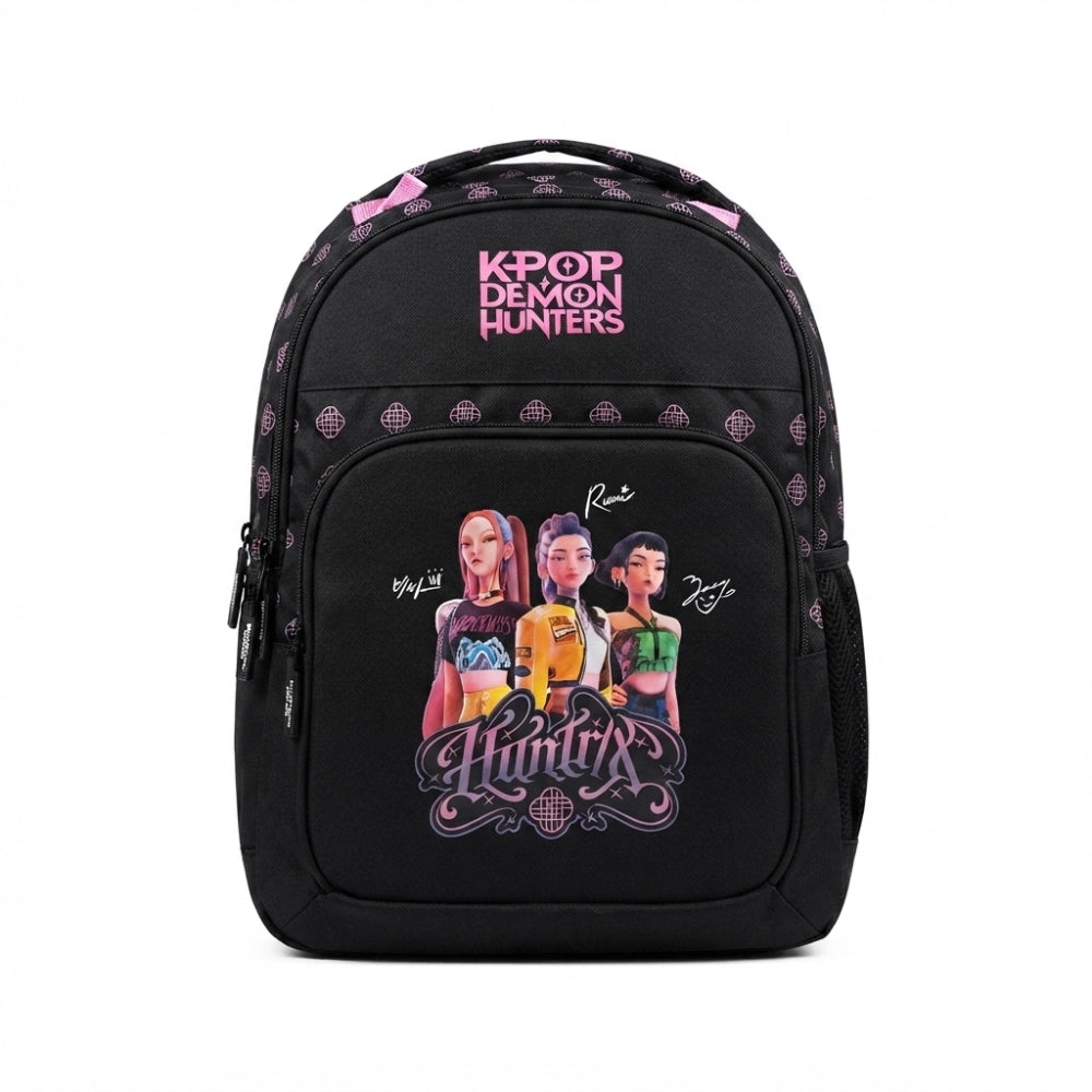 Zaino Scuola K-Pop Demon Hunters "Nera" Nero e Rosa con Porta Laptop - Safta