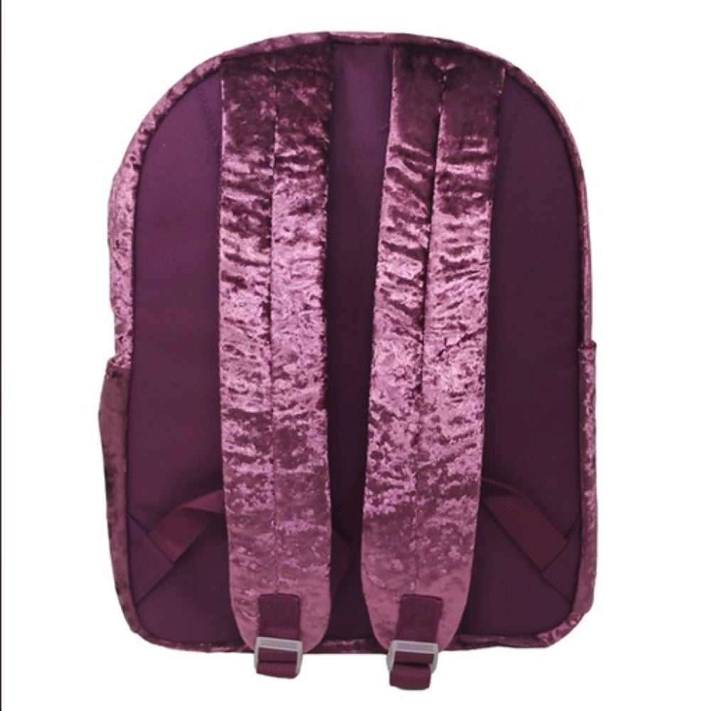 Zaino Olli Crushed Burgundy fronte con zip viola e laccetto cordino incluso in omaggio
