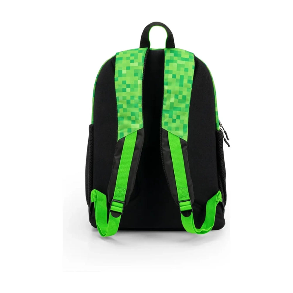 Zaino Minecraft Pixel Verde retro - schienale e spallacci imbottiti con grafica pixel art