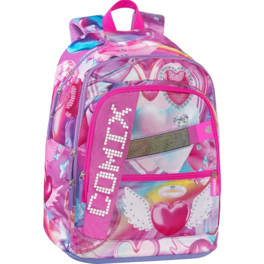 Zaino Comix Ultra Bright Hearts con LED - Modello 2026