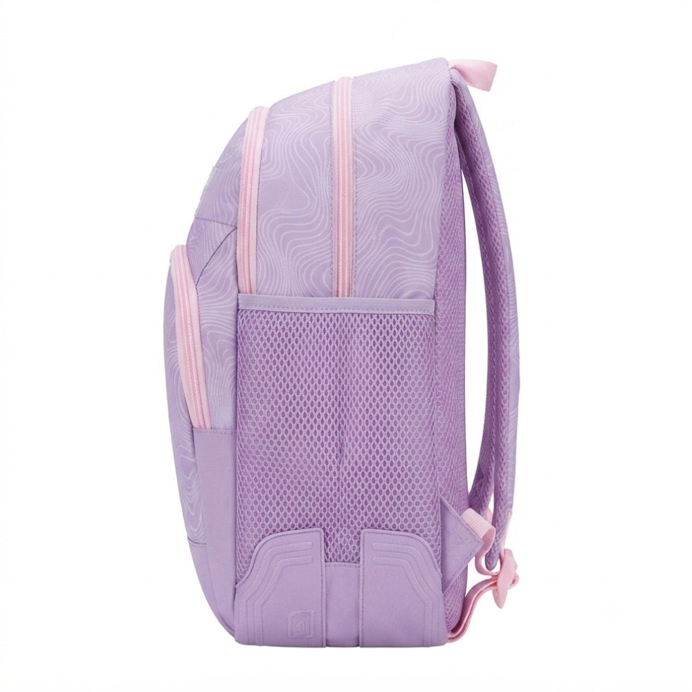 Zaino Scuola Junior K-Pop Demon Hunters "Iconic" Lilla e Rosa Adattabile a Trolley 38 cm - Safta