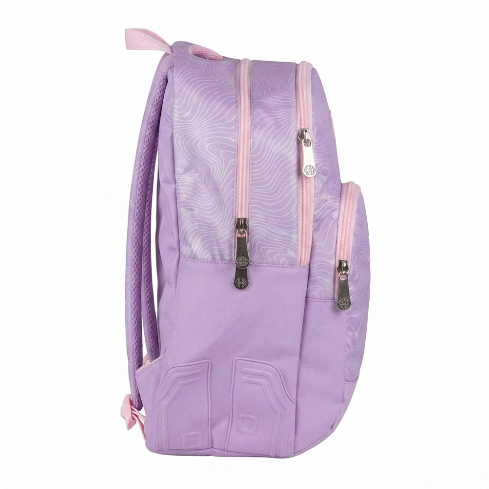 Zaino Scuola Junior K-Pop Demon Hunters "Iconic" Lilla e Rosa Adattabile a Trolley 38 cm - Safta