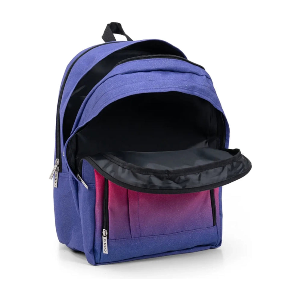 Zaino Organizzato Comix 2027 Sfumato Glitterato Fuxia – vista frontale