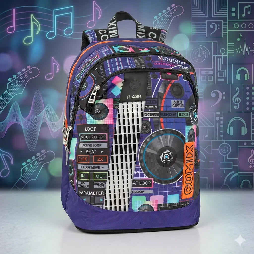Zaino Organizzato Comix Flash Music – Barra LED + Fondo Rigido