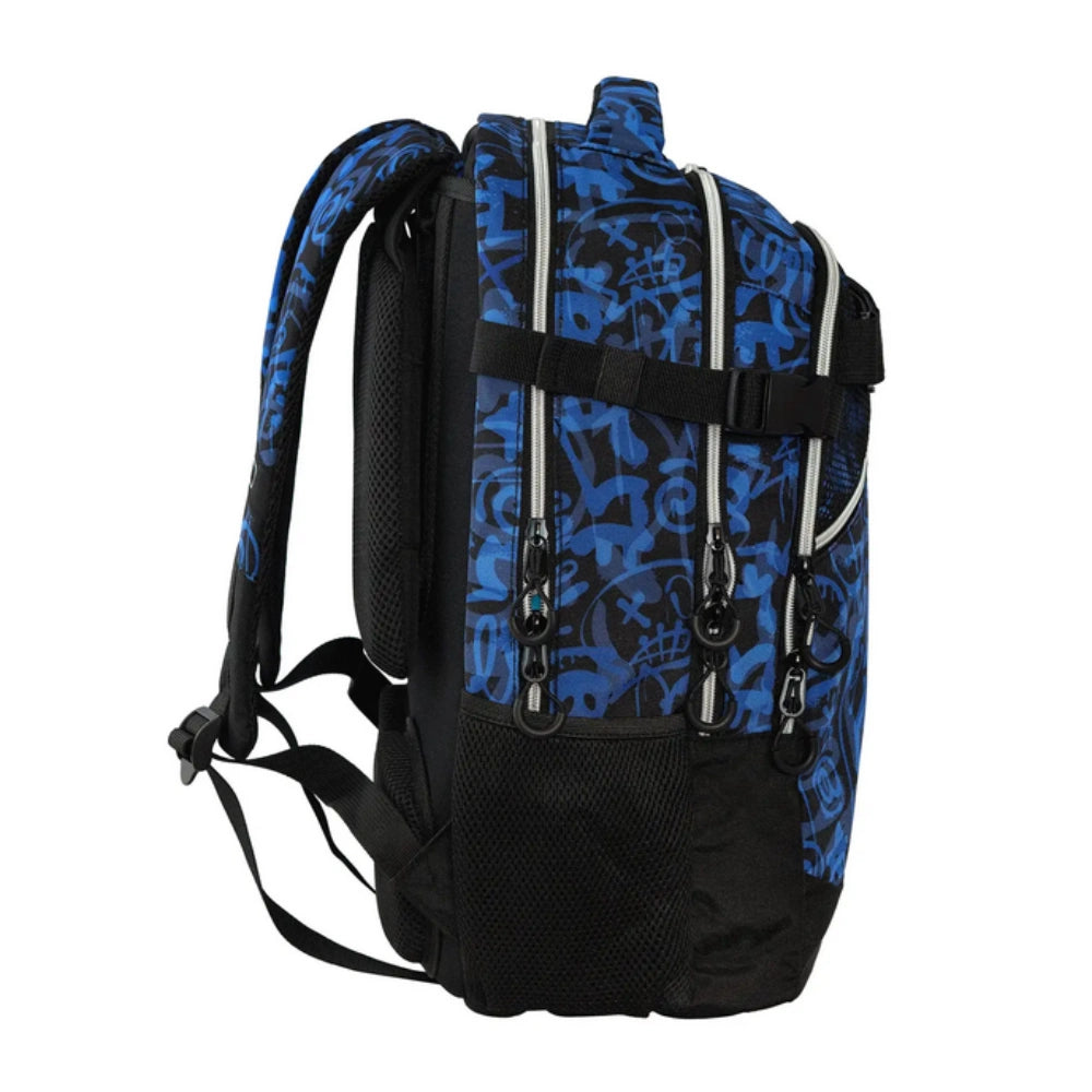 Zaino Scuola Comix WBS 2.0 Street Blu Nero – Ergonomico con Memory Foam